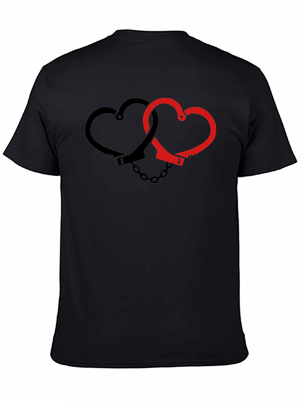 Heart Handcuffs Graphic Tee - Edgy Love Shirt