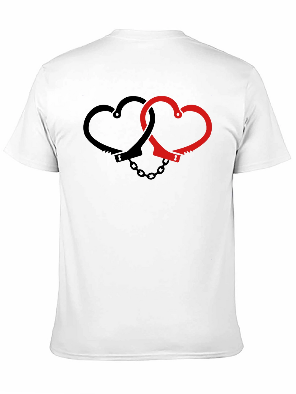 Heart Handcuffs Graphic Tee - Edgy Love Shirt
