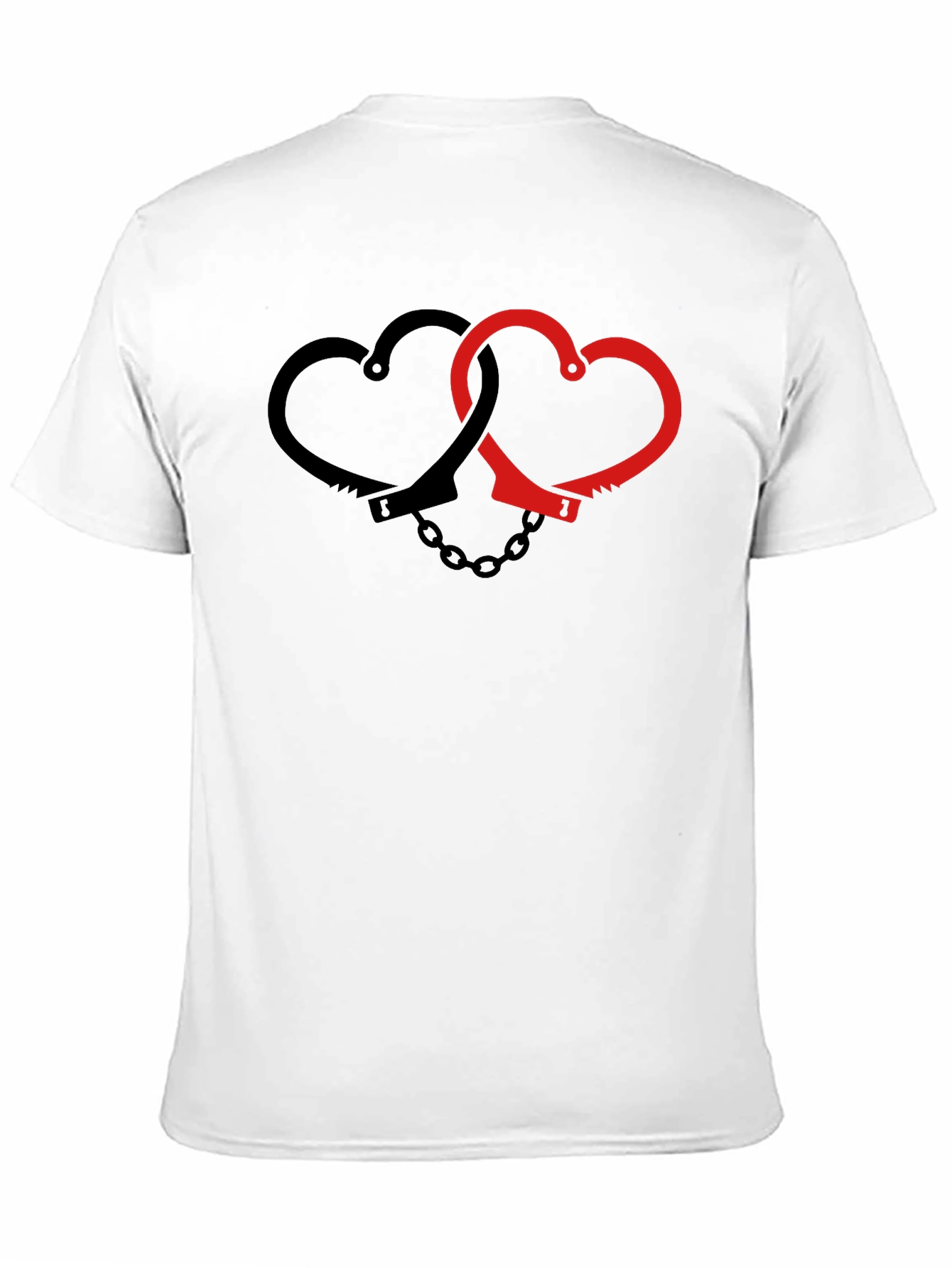 Heart Handcuffs Graphic Tee - Edgy Love Shirt