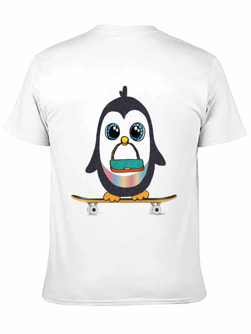 Skateboarding Penguin Graphic Tee - Black