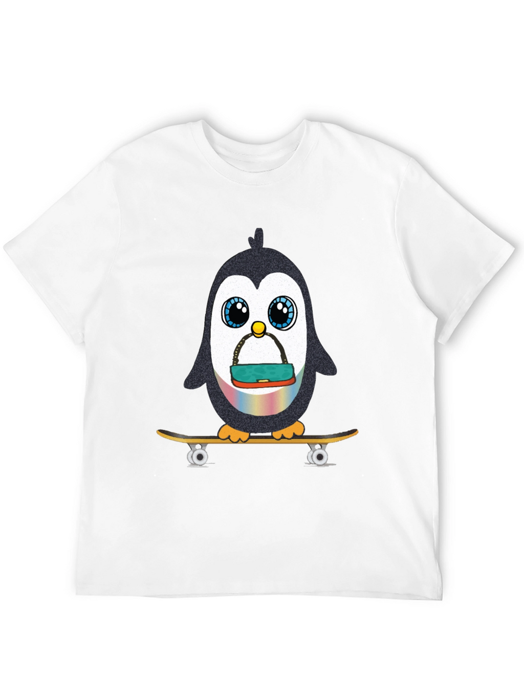 Skateboarding Penguin Graphic Tee - Black