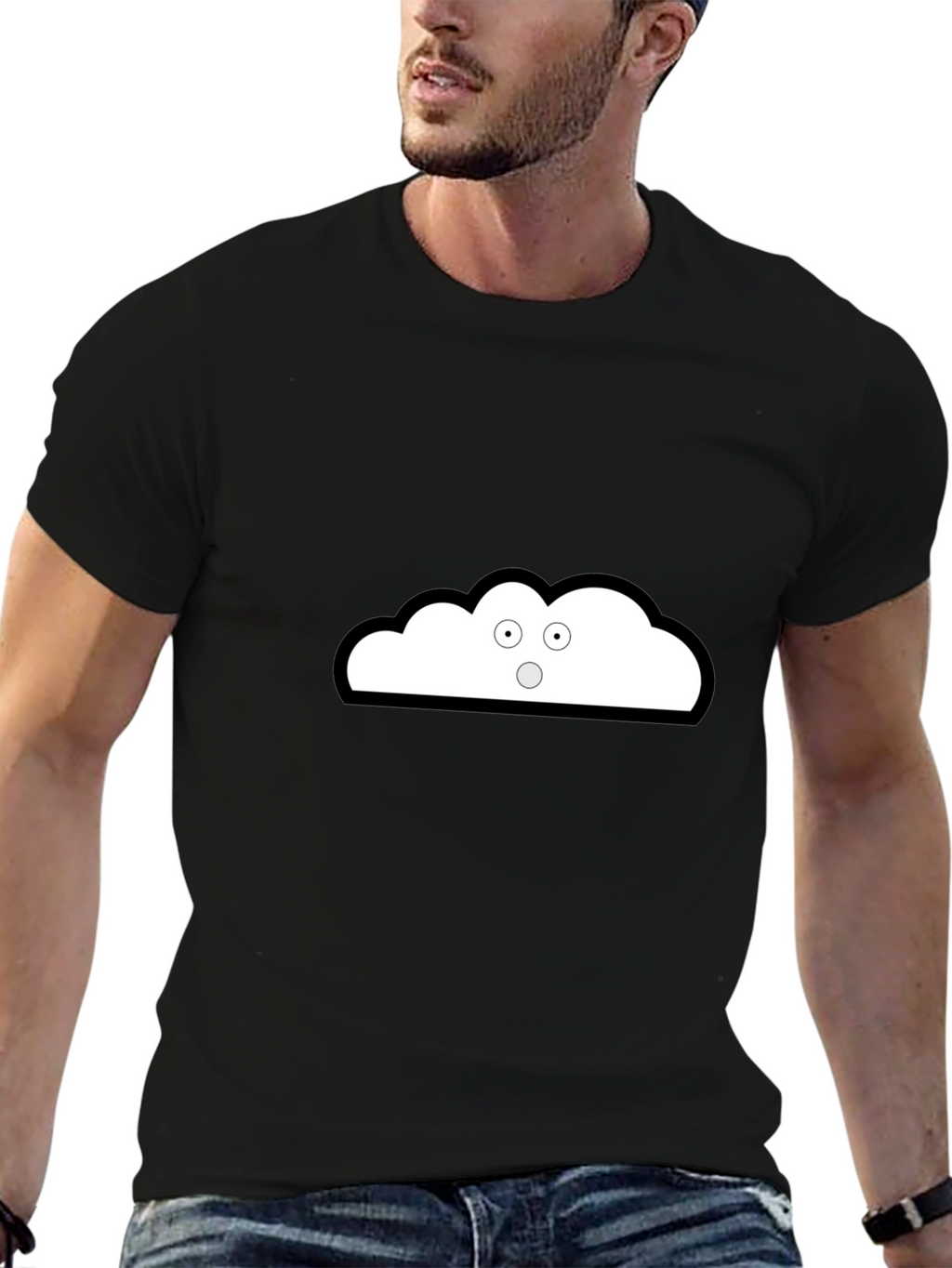 Cloud Graphic Black T-Shirt - Unique Style