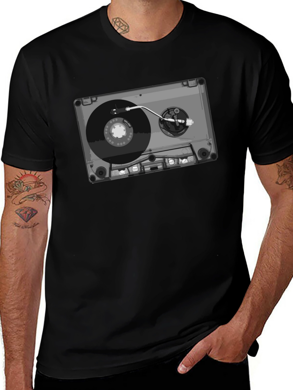 Retro Cassette Tape Turntable Graphic Tee
