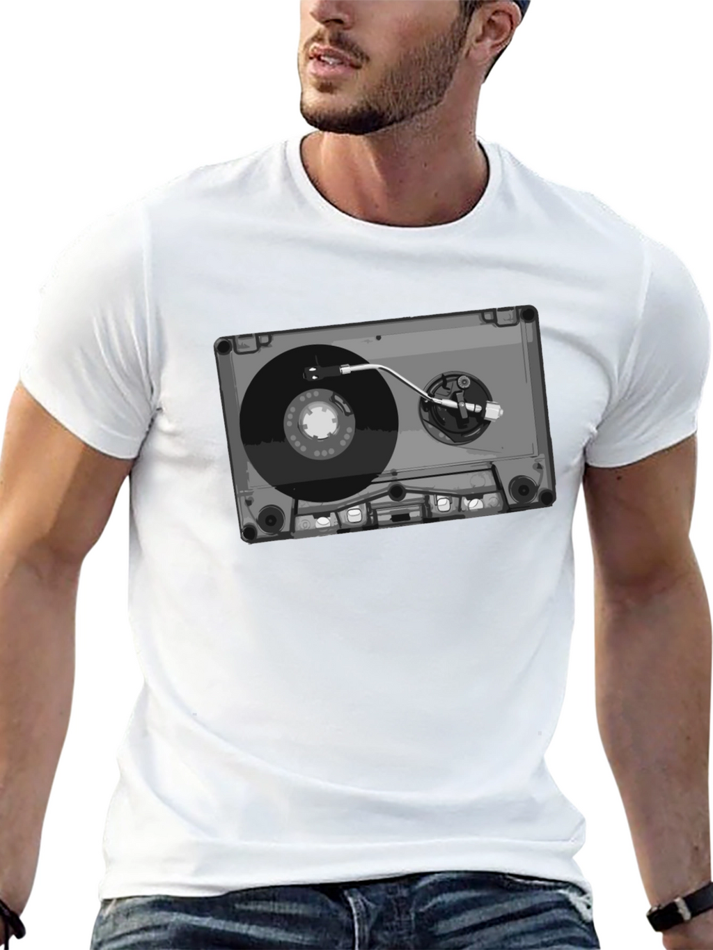 Retro Cassette Tape Turntable Graphic Tee