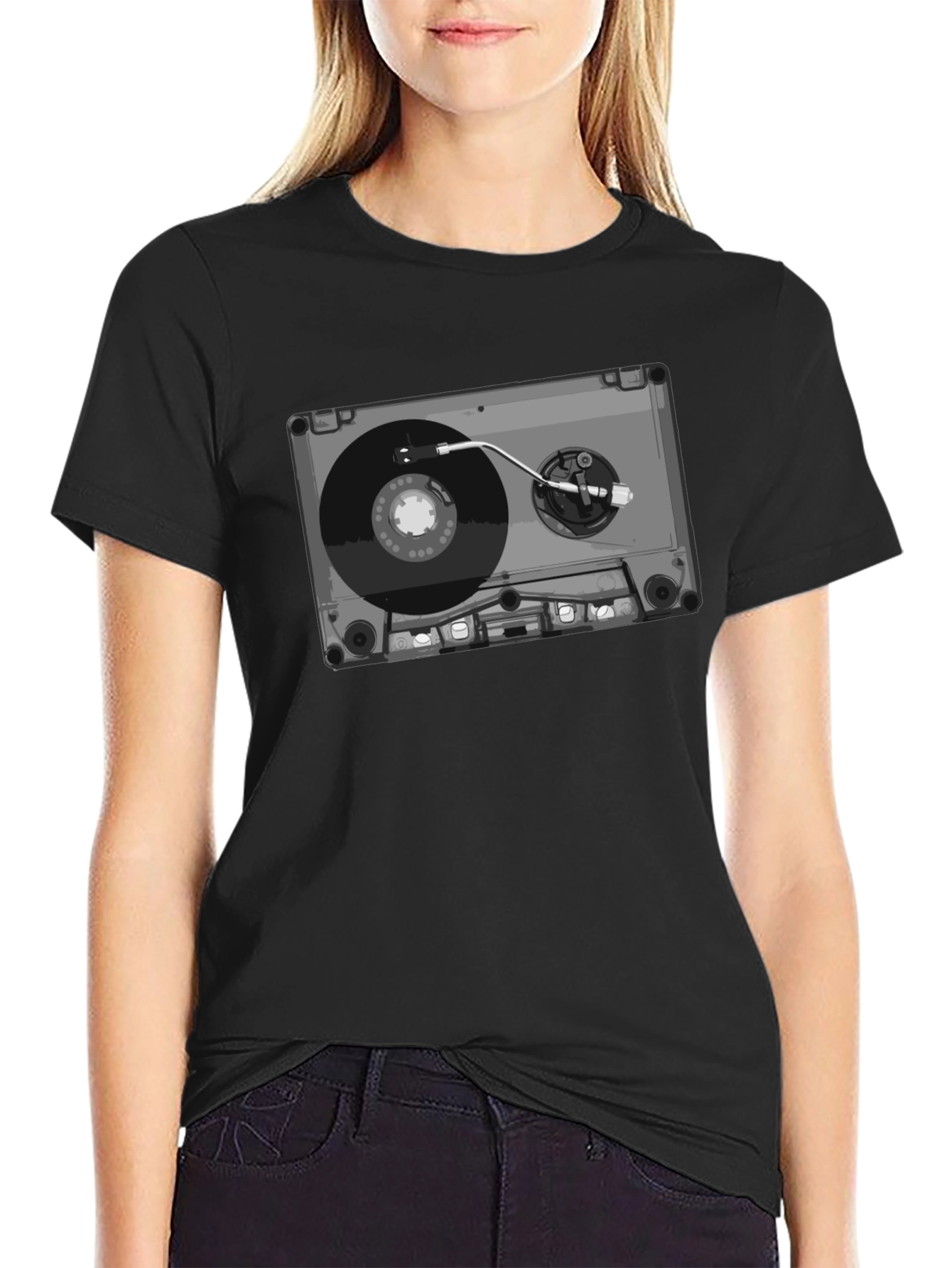 Retro Cassette Tape Turntable Graphic Tee
