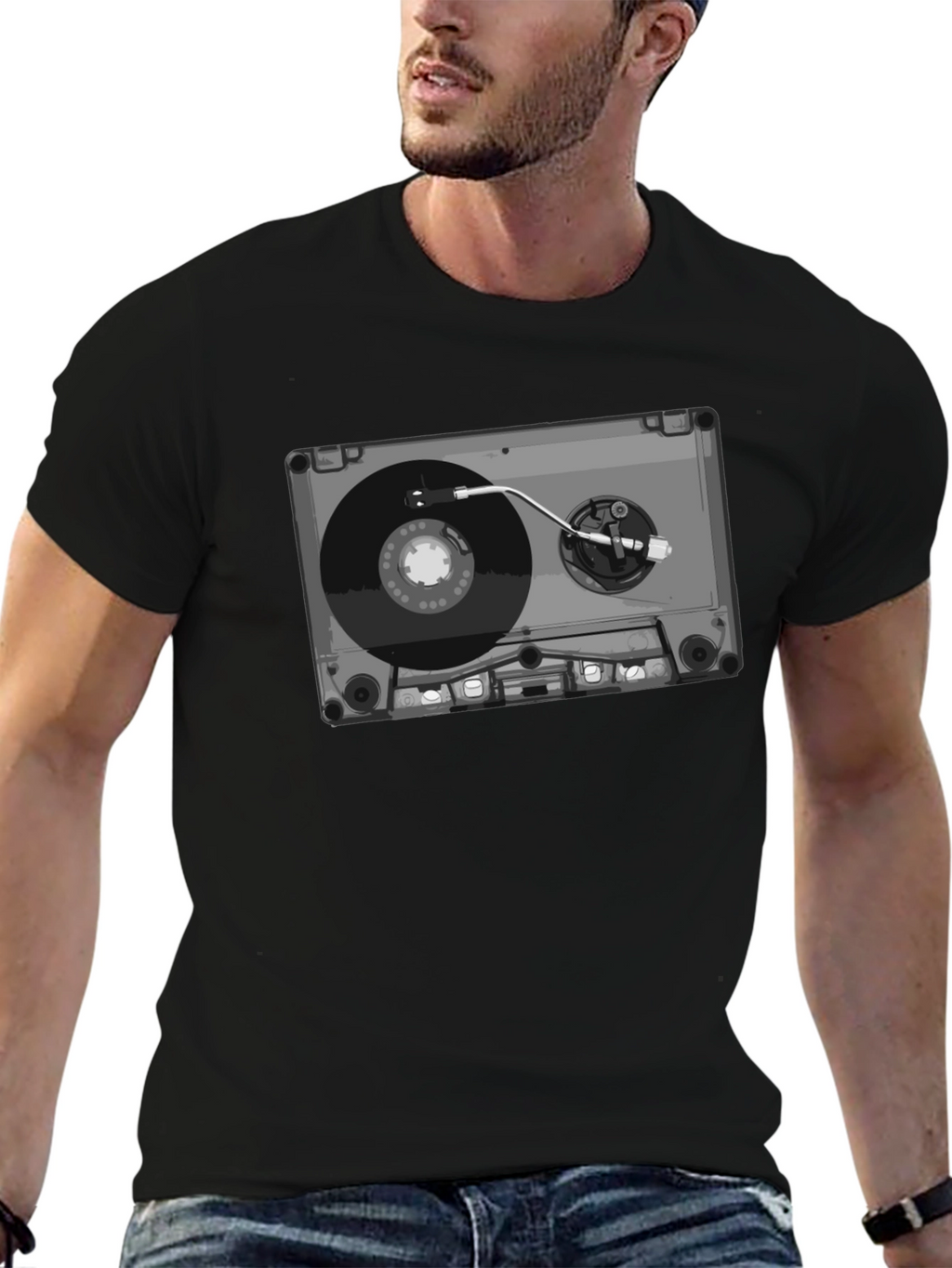 Retro Cassette Tape Turntable Graphic Tee
