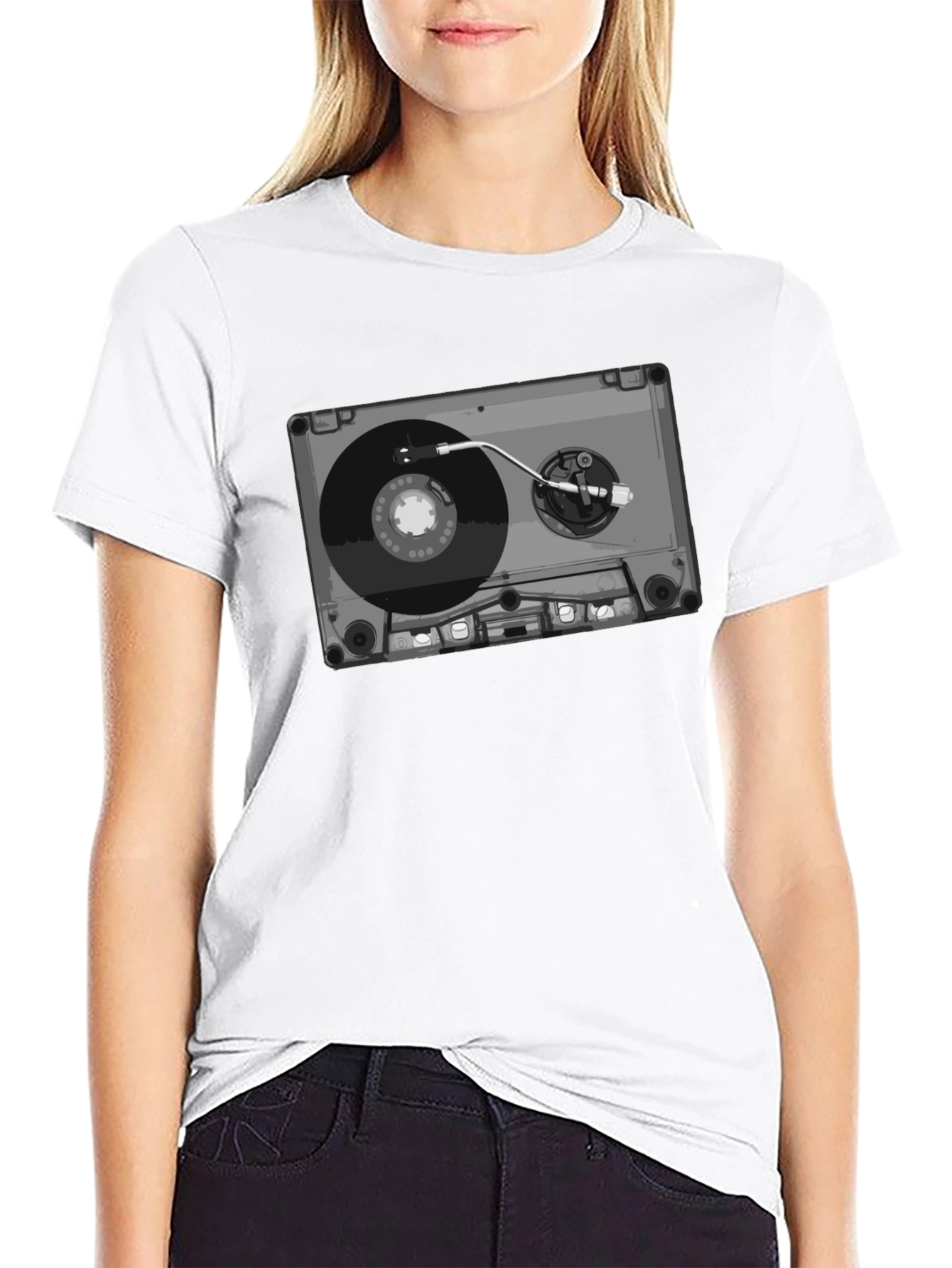 Retro Cassette Tape Turntable Graphic Tee