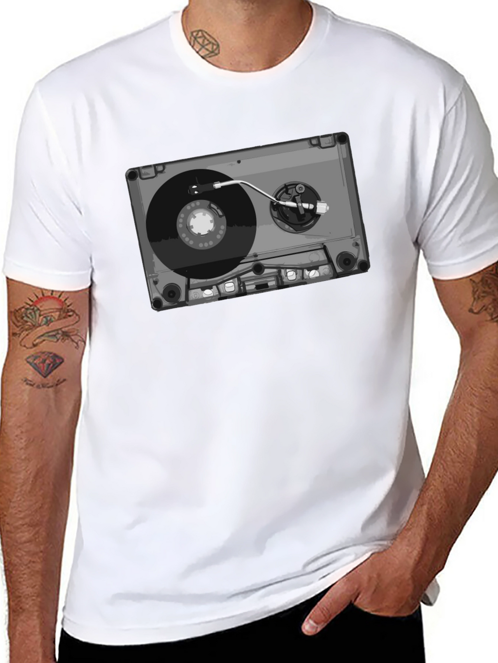 Retro Cassette Tape Turntable Graphic Tee