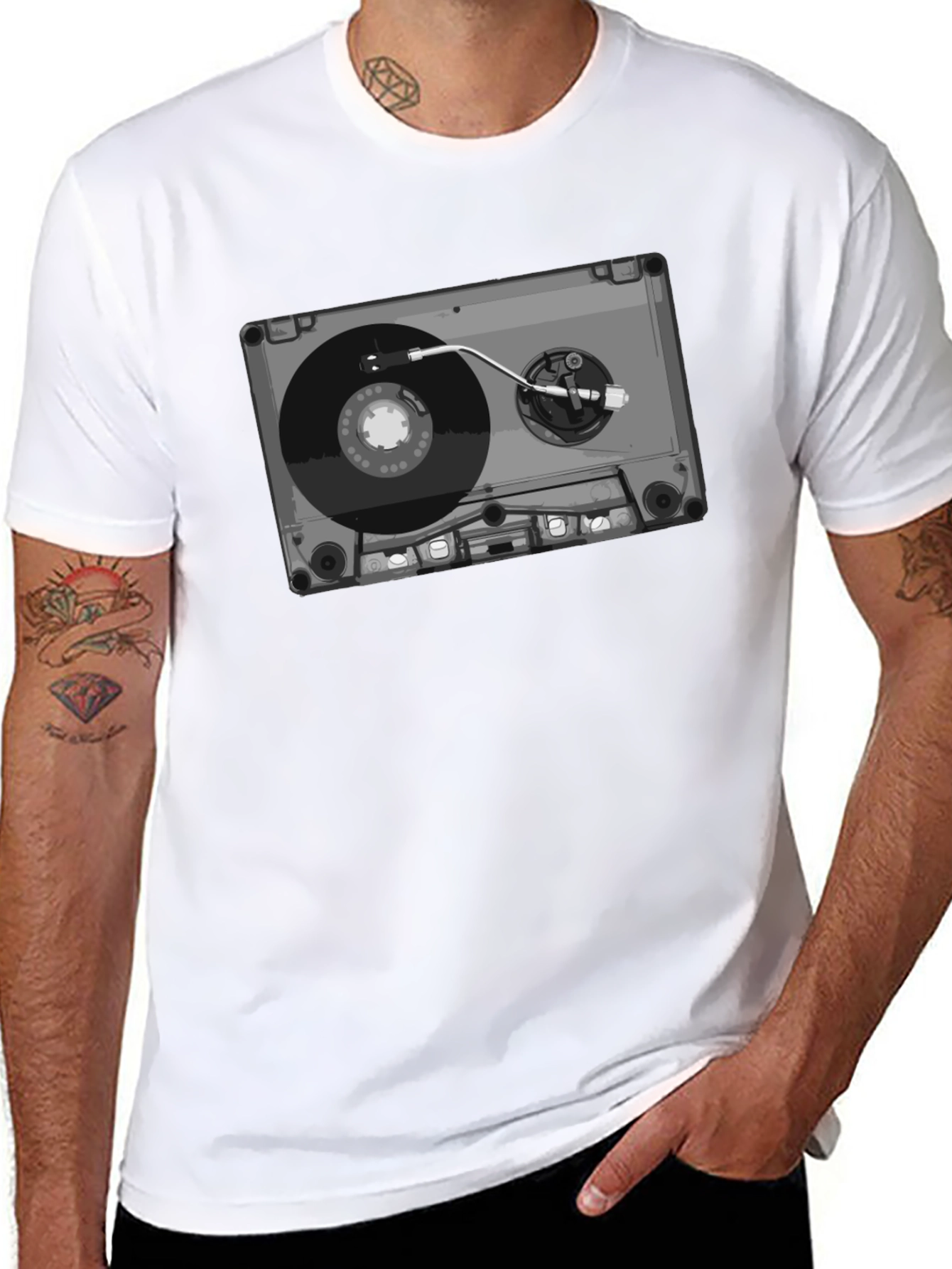 Retro Cassette Tape Turntable Graphic Tee