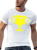 Trophy Graphic Tee - Black T-Shirt with Yellow Trophy