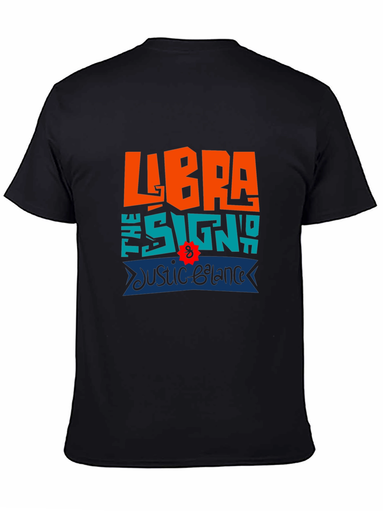 Libra Zodiac Sign Graphic Tee - Justice & Balance Black T-Shirt