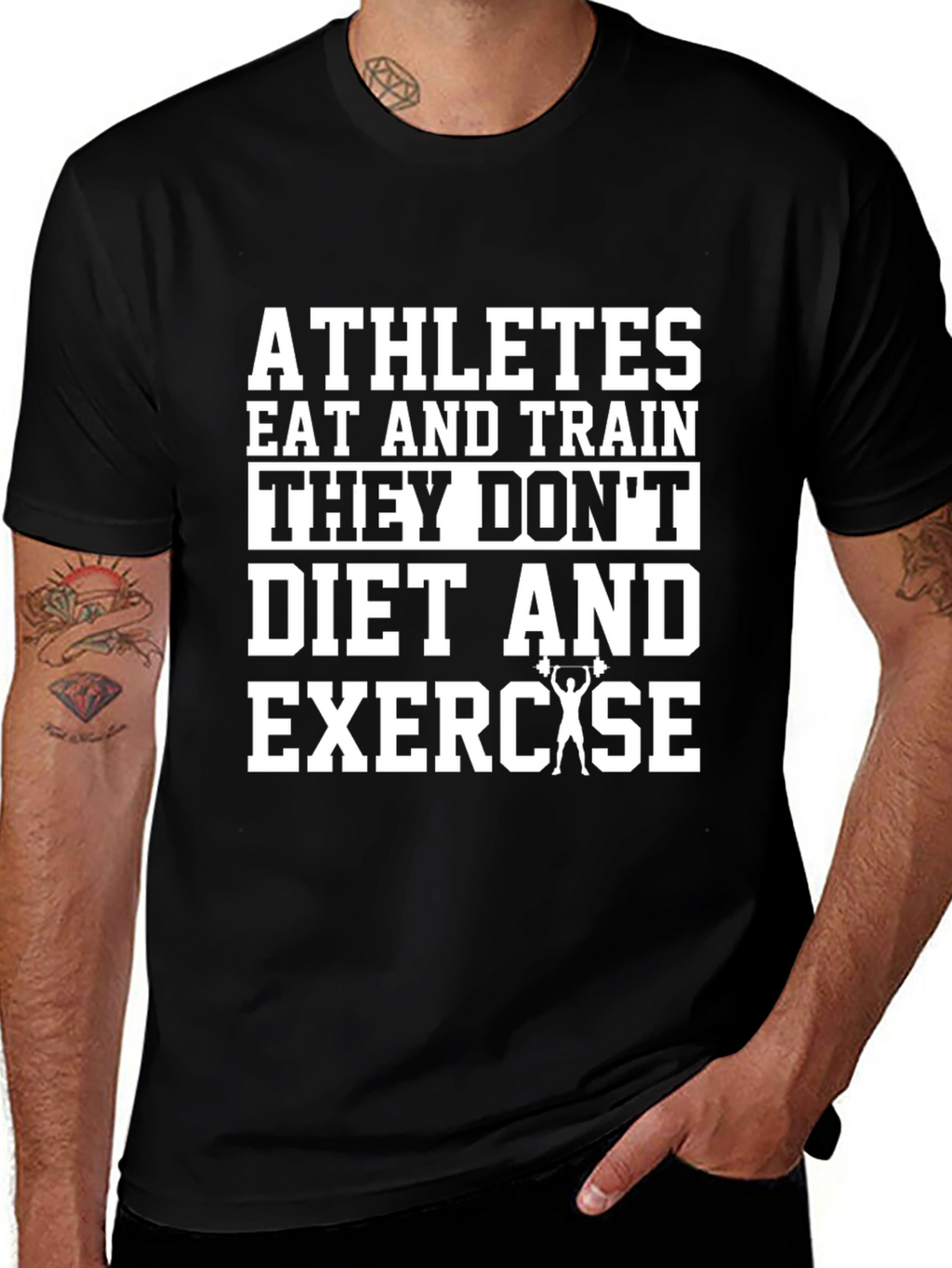 Athletes Training Black T-Shirt
