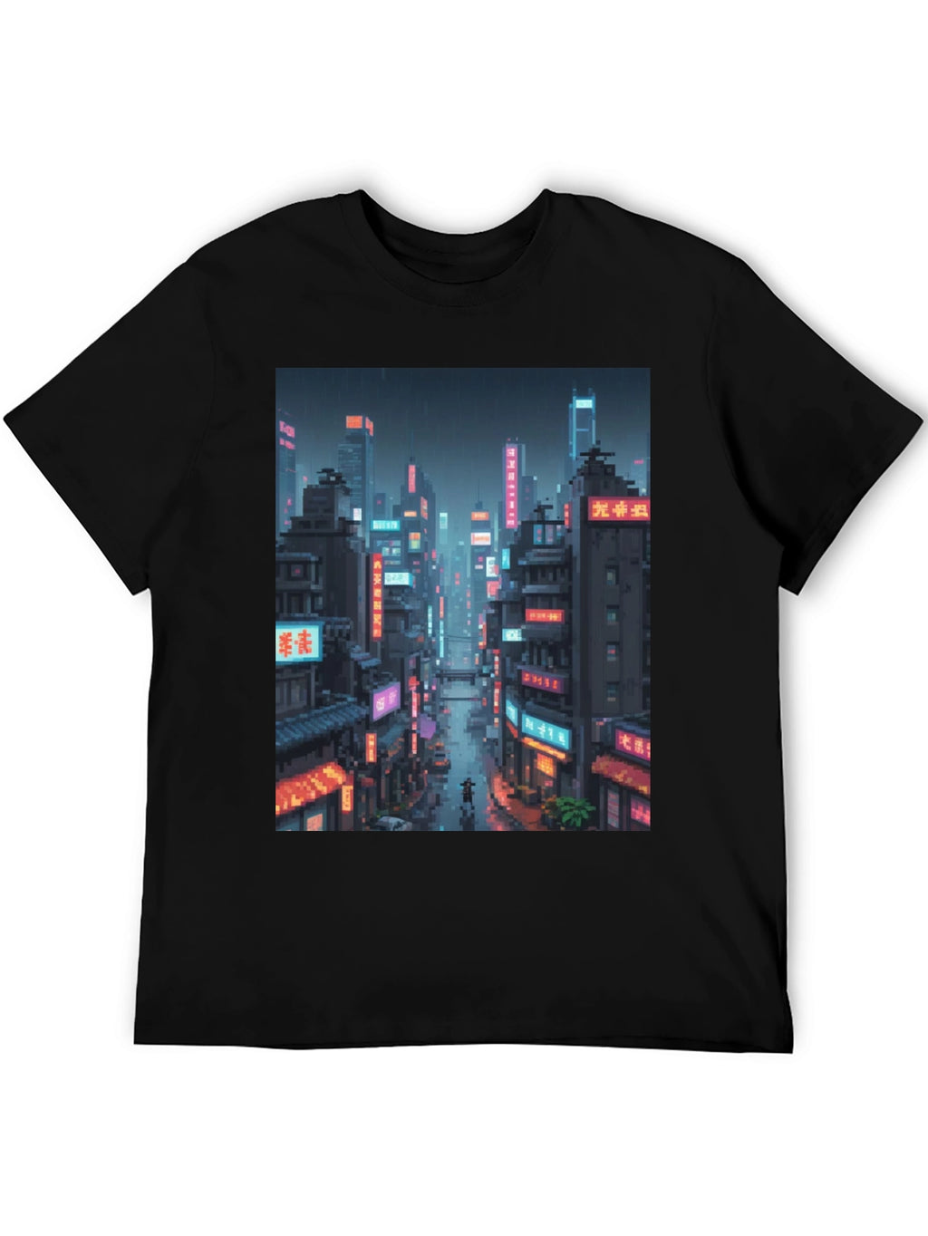 Cyberpunk Cityscape Graphic Tee - Urban Style