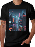 Cyberpunk Cityscape Graphic Tee - Urban Style