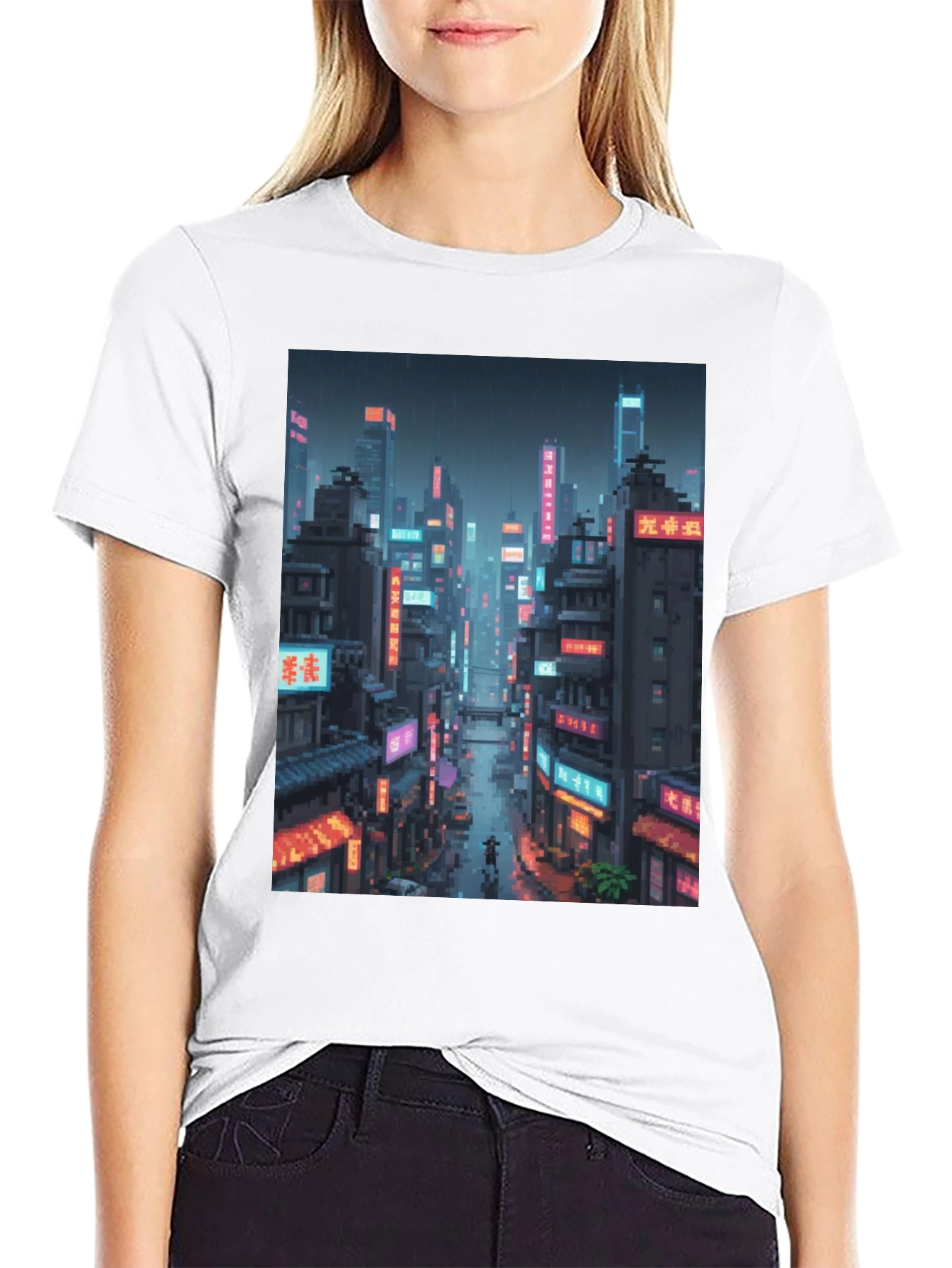 Cyberpunk Cityscape Graphic Tee - Urban Style