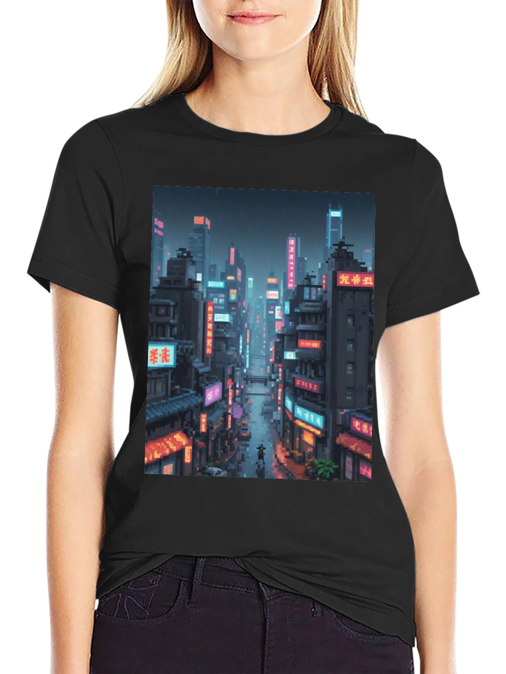 Cyberpunk Cityscape Graphic Tee - Urban Style
