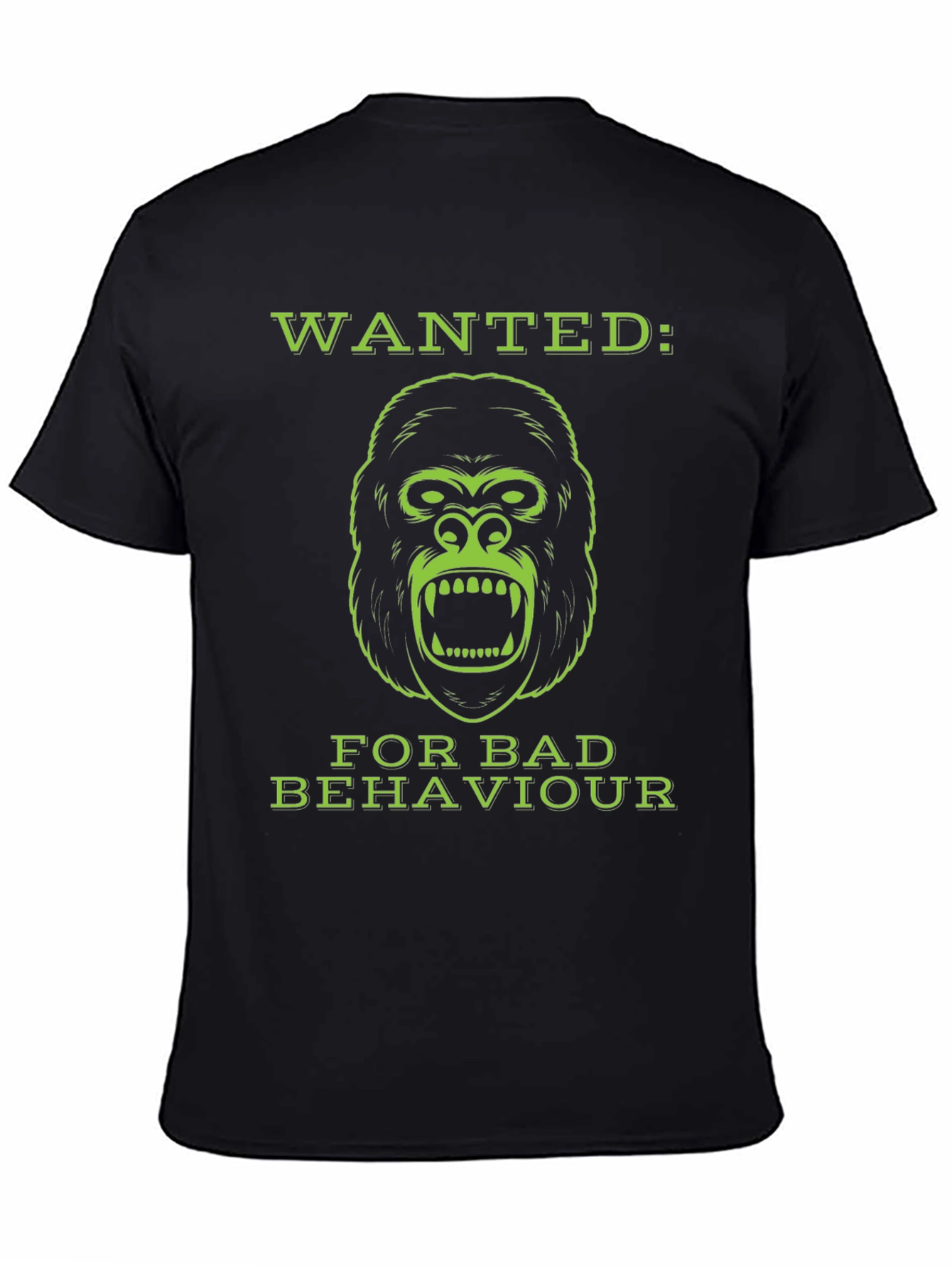 Wanted Gorilla Bad Behaviour T-Shirt - Funny Graphic Tee