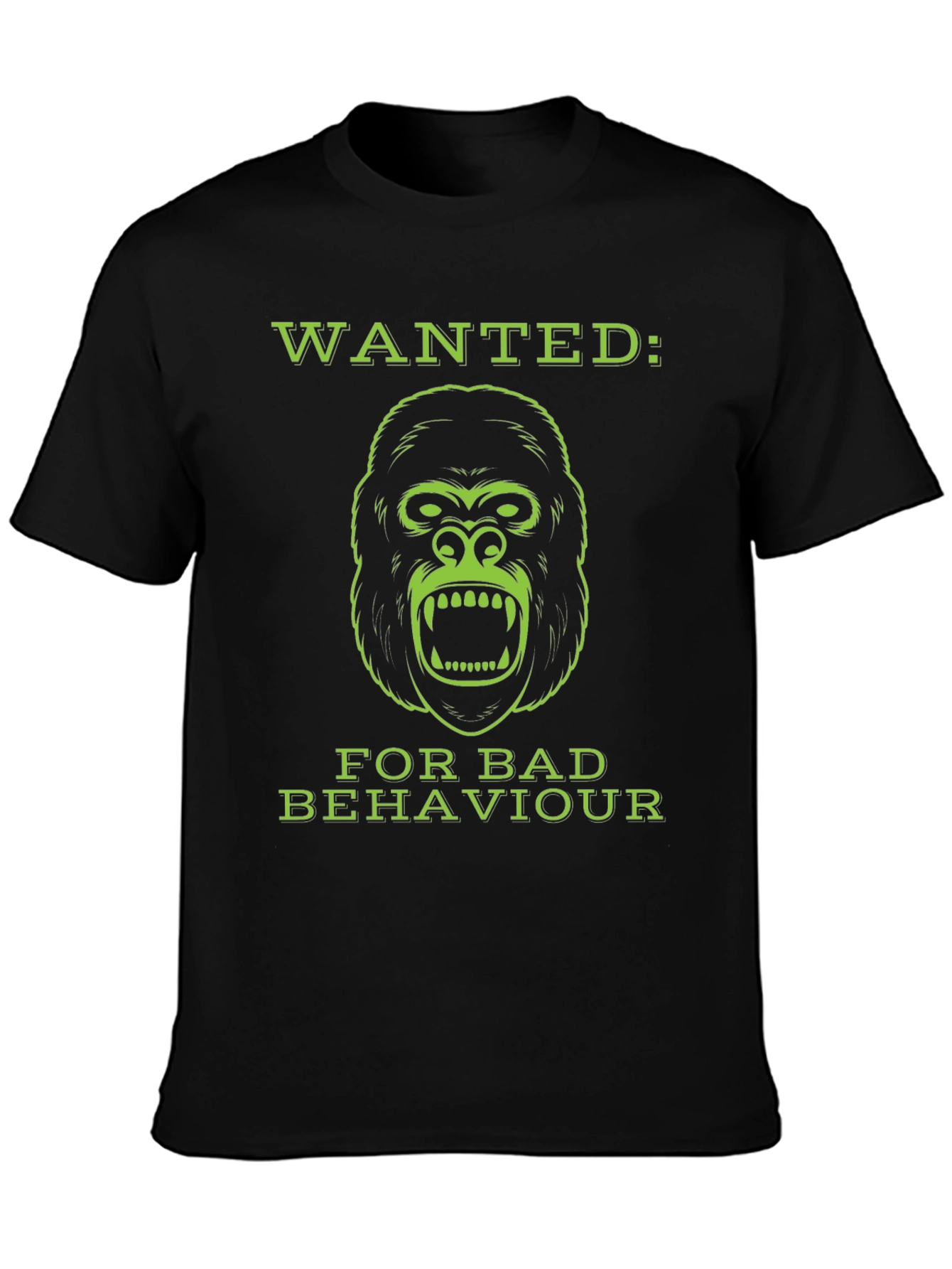 Wanted Gorilla Bad Behaviour T-Shirt - Funny Graphic Tee
