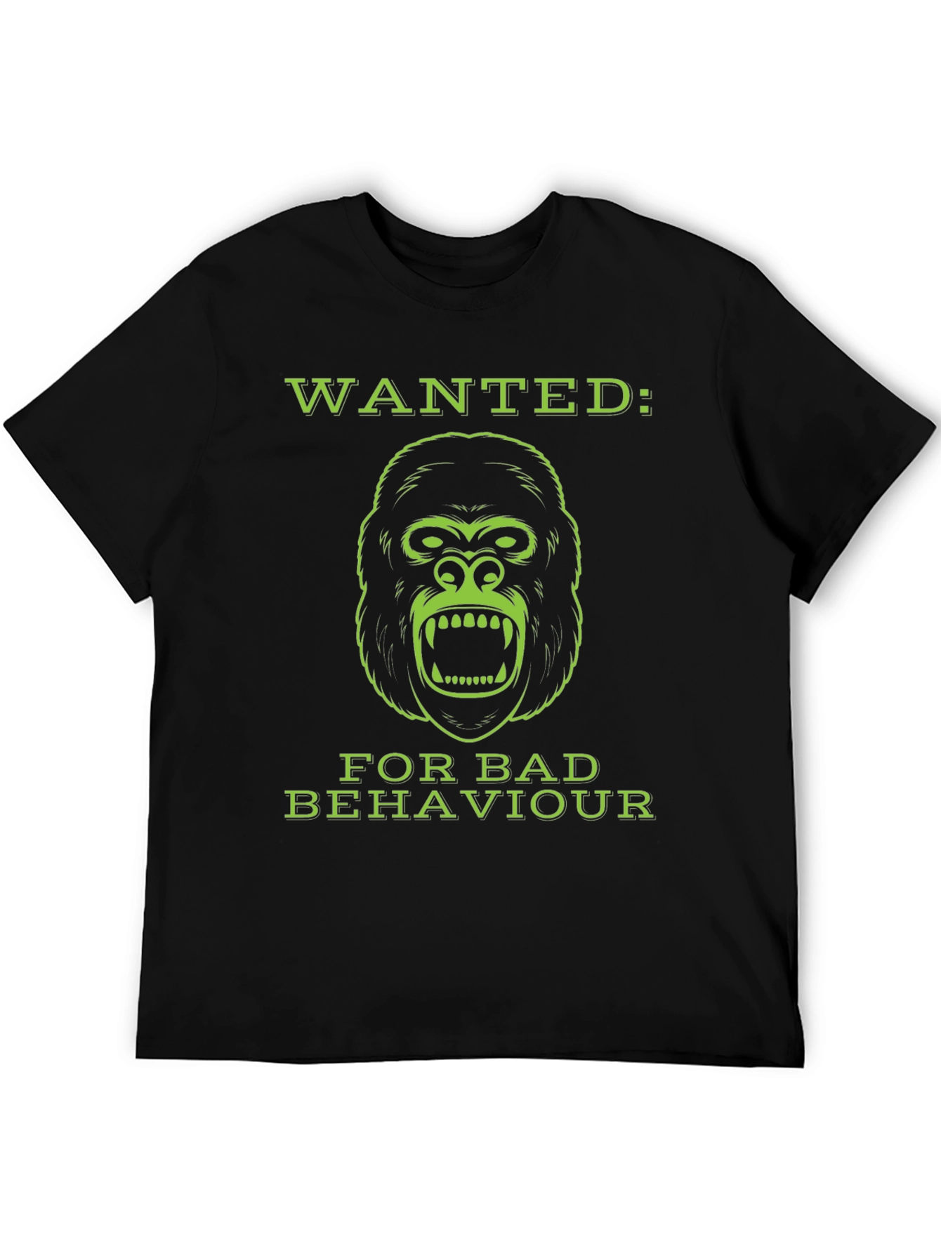 Wanted Gorilla Bad Behaviour T-Shirt - Funny Graphic Tee
