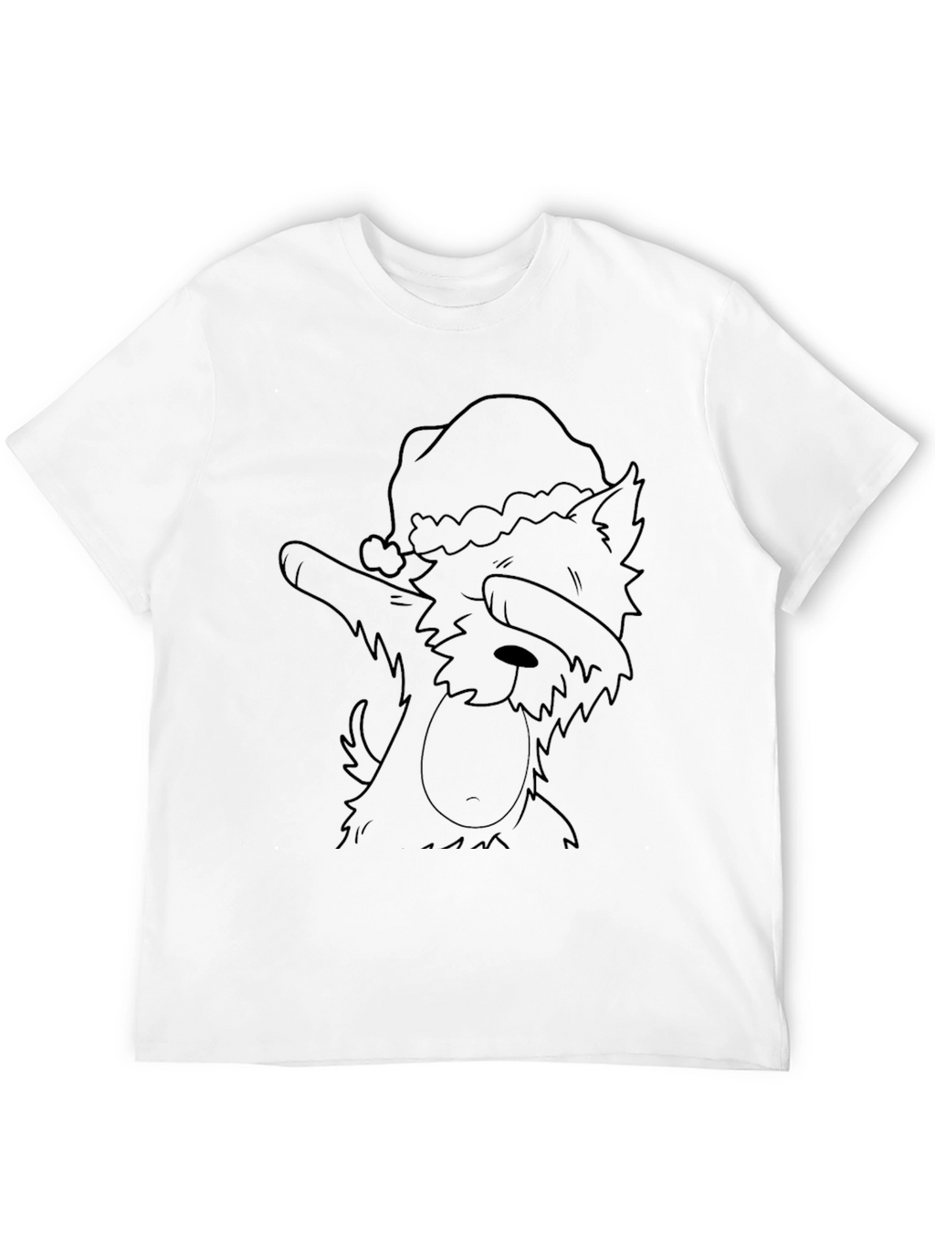 Dabbing Dog Santa Hat Black Tee