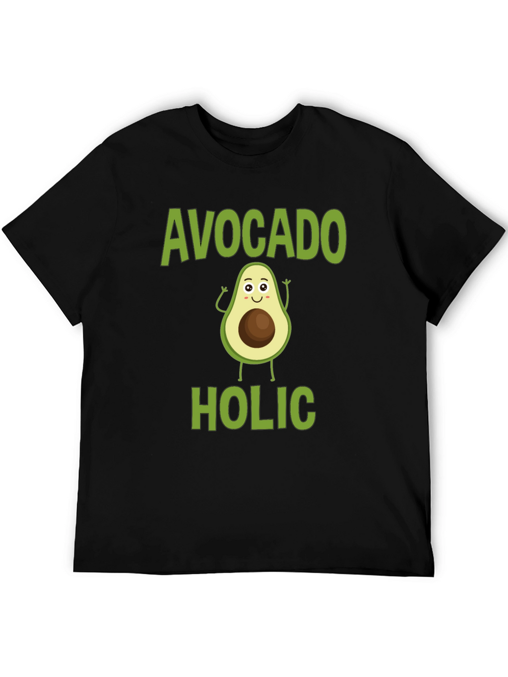 Avocado-holic Graphic Tee - Black Cotton T-Shirt