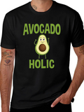 Avocado-holic Graphic Tee - Black Cotton T-Shirt