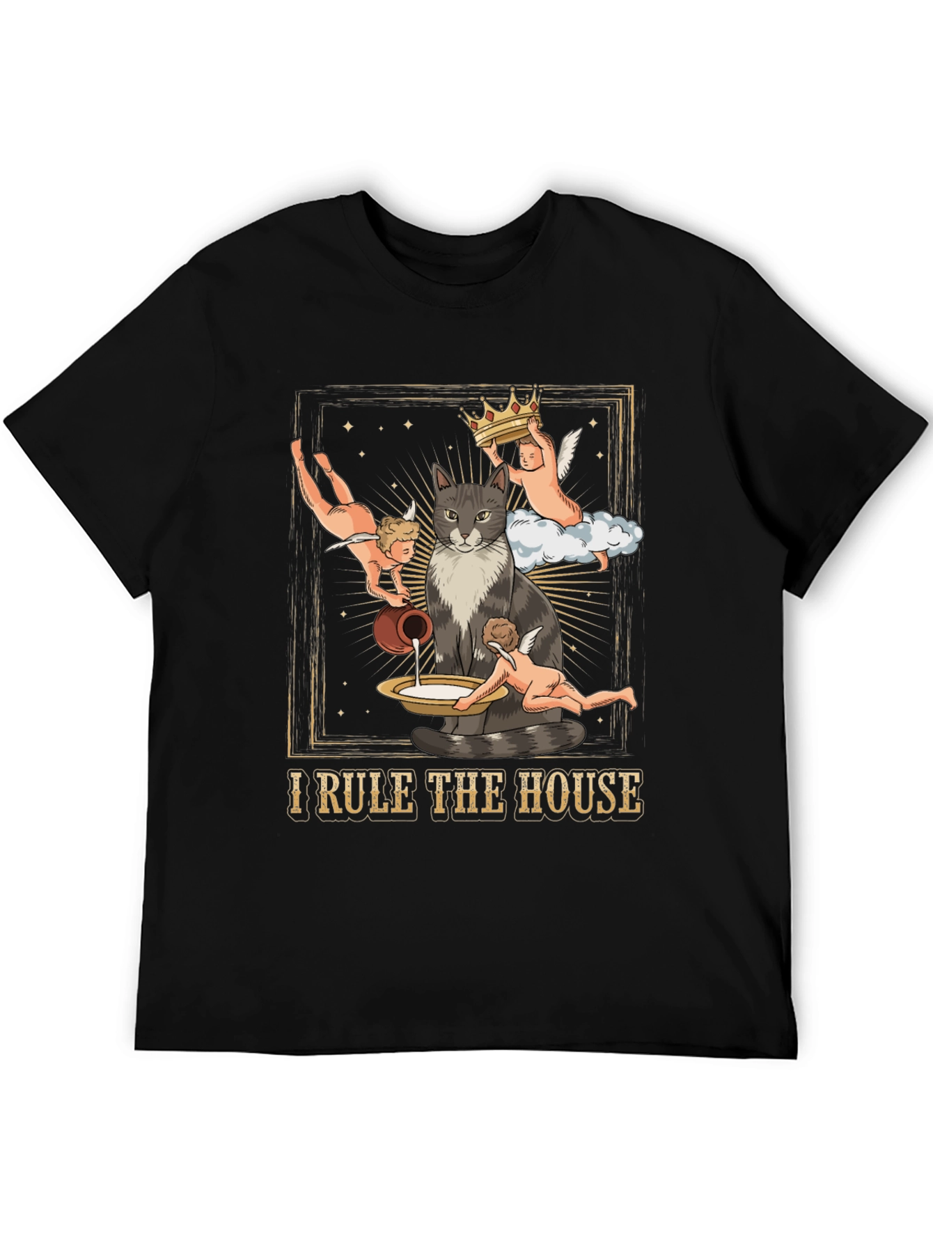 Cat King T-Shirt - I Rule the House Funny Tee