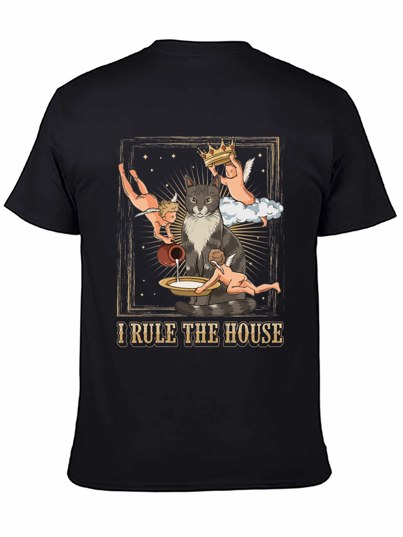 Cat King T-Shirt - I Rule the House Funny Tee