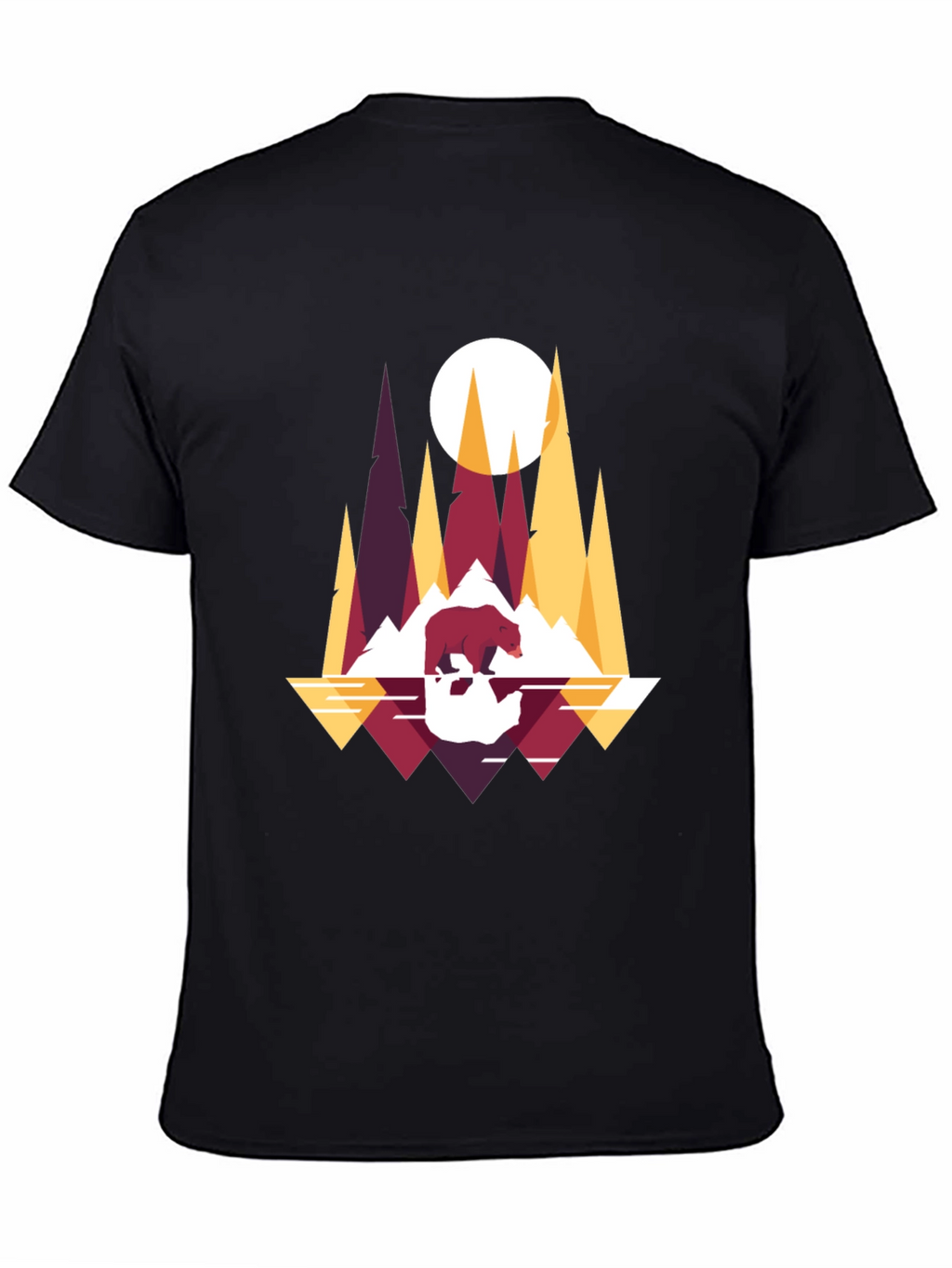 Geometric Bear & Mountain T-Shirt
