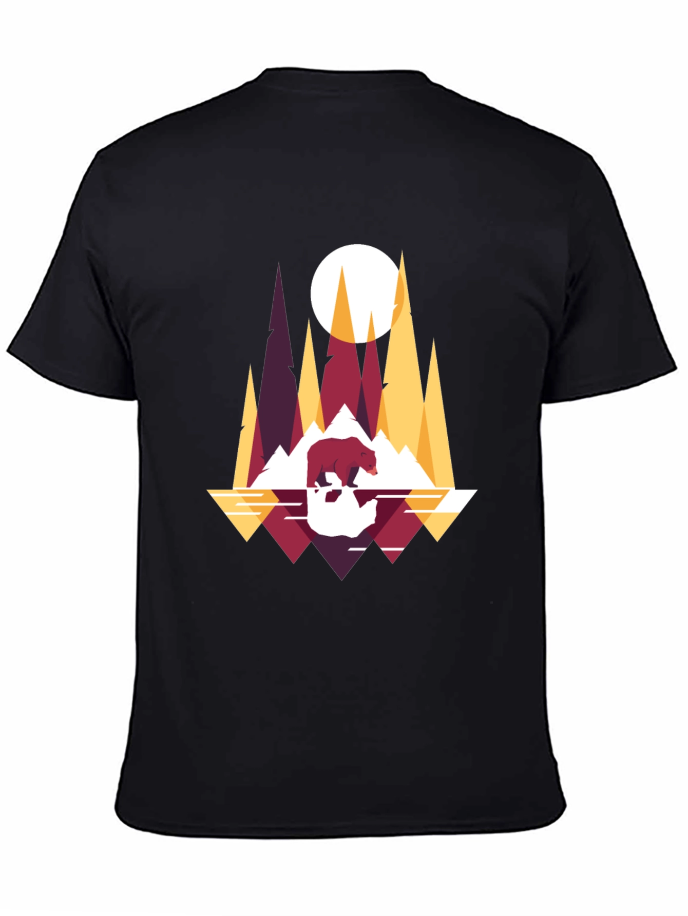 Geometric Bear & Mountain T-Shirt