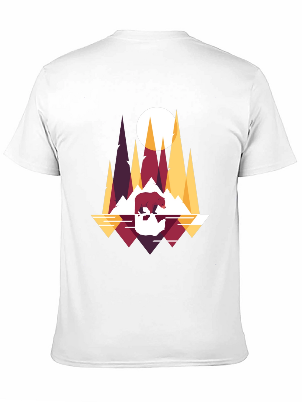 Geometric Bear & Mountain T-Shirt