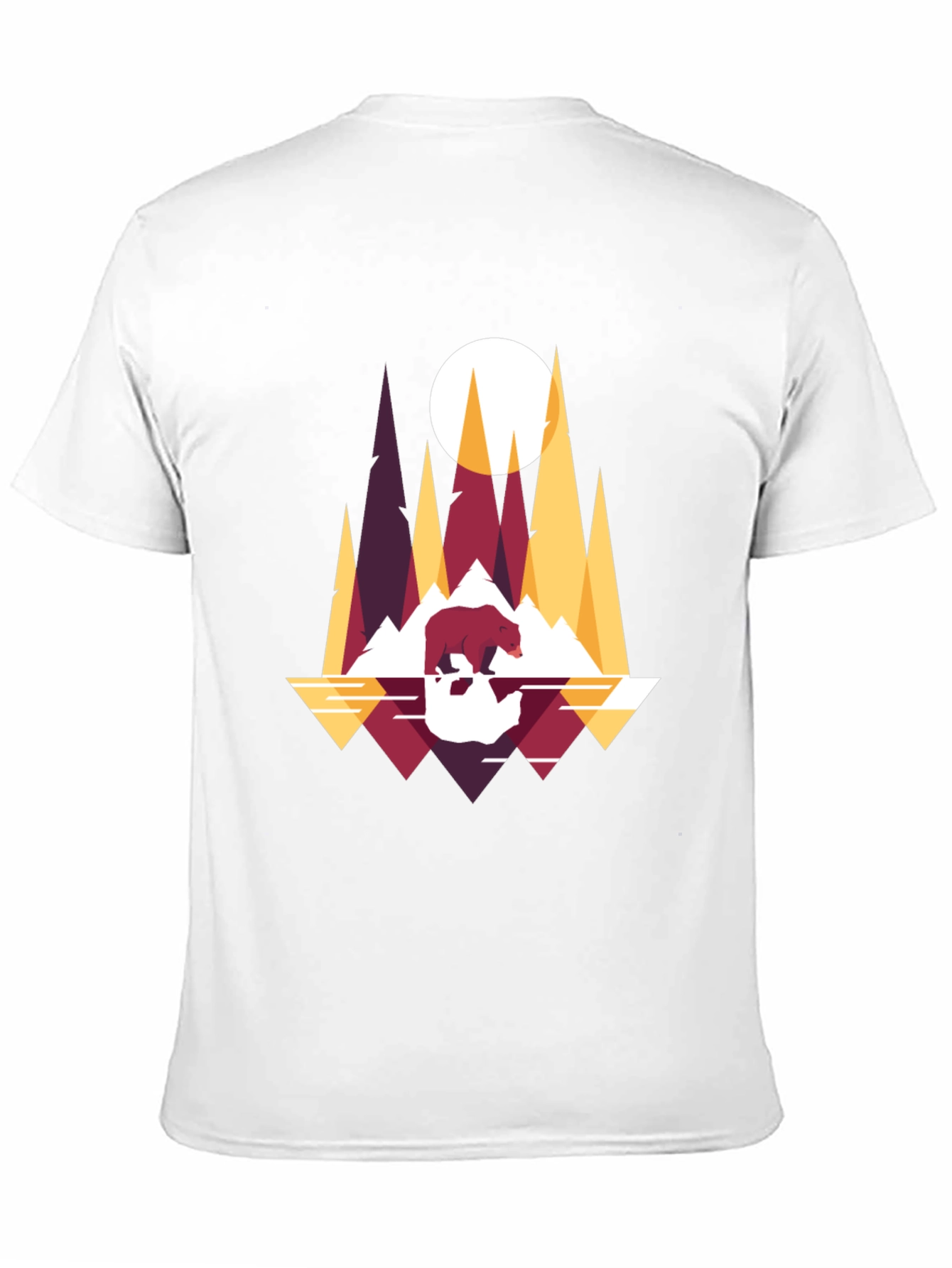 Geometric Bear & Mountain T-Shirt