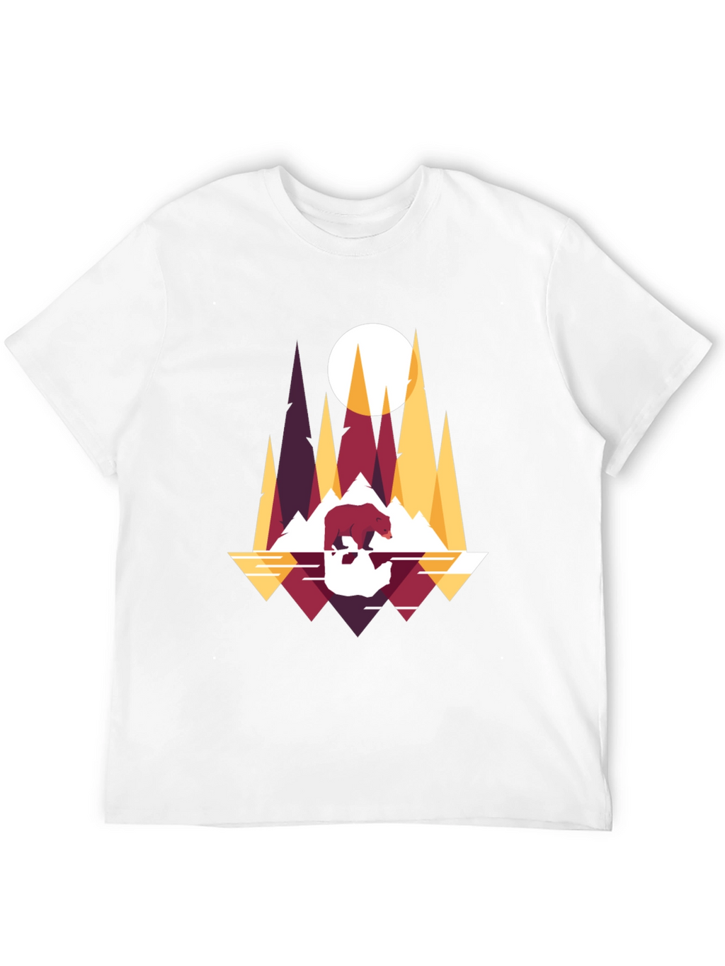 Geometric Bear & Mountain T-Shirt