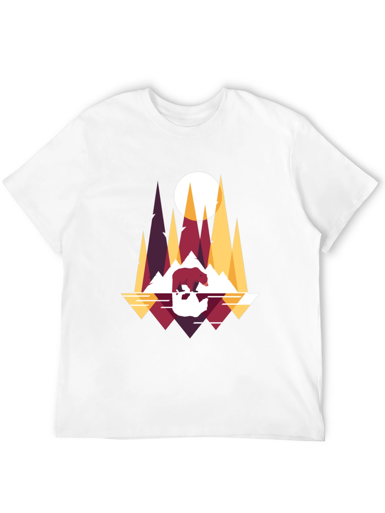 Geometric Bear & Mountain T-Shirt