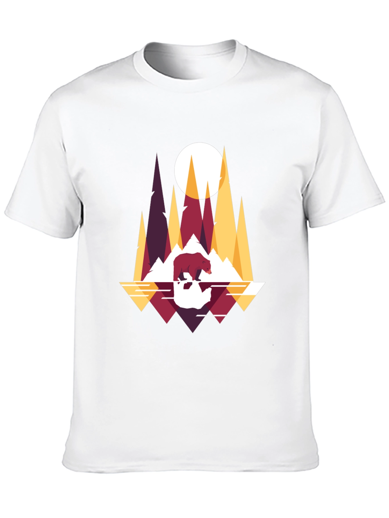 Geometric Bear & Mountain T-Shirt