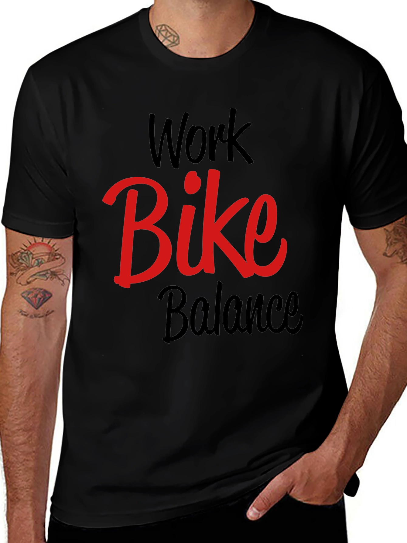 Work Bike Balance Graphic Tee - Black