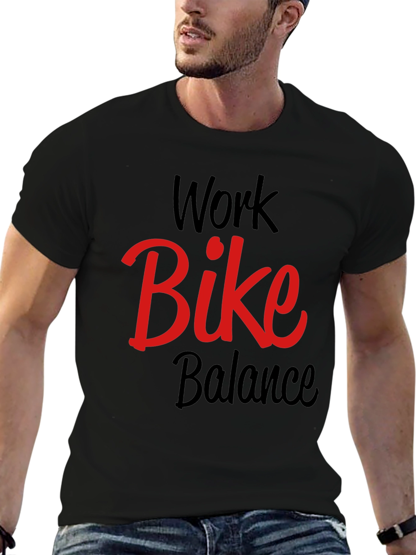 Work Bike Balance Graphic Tee - Black
