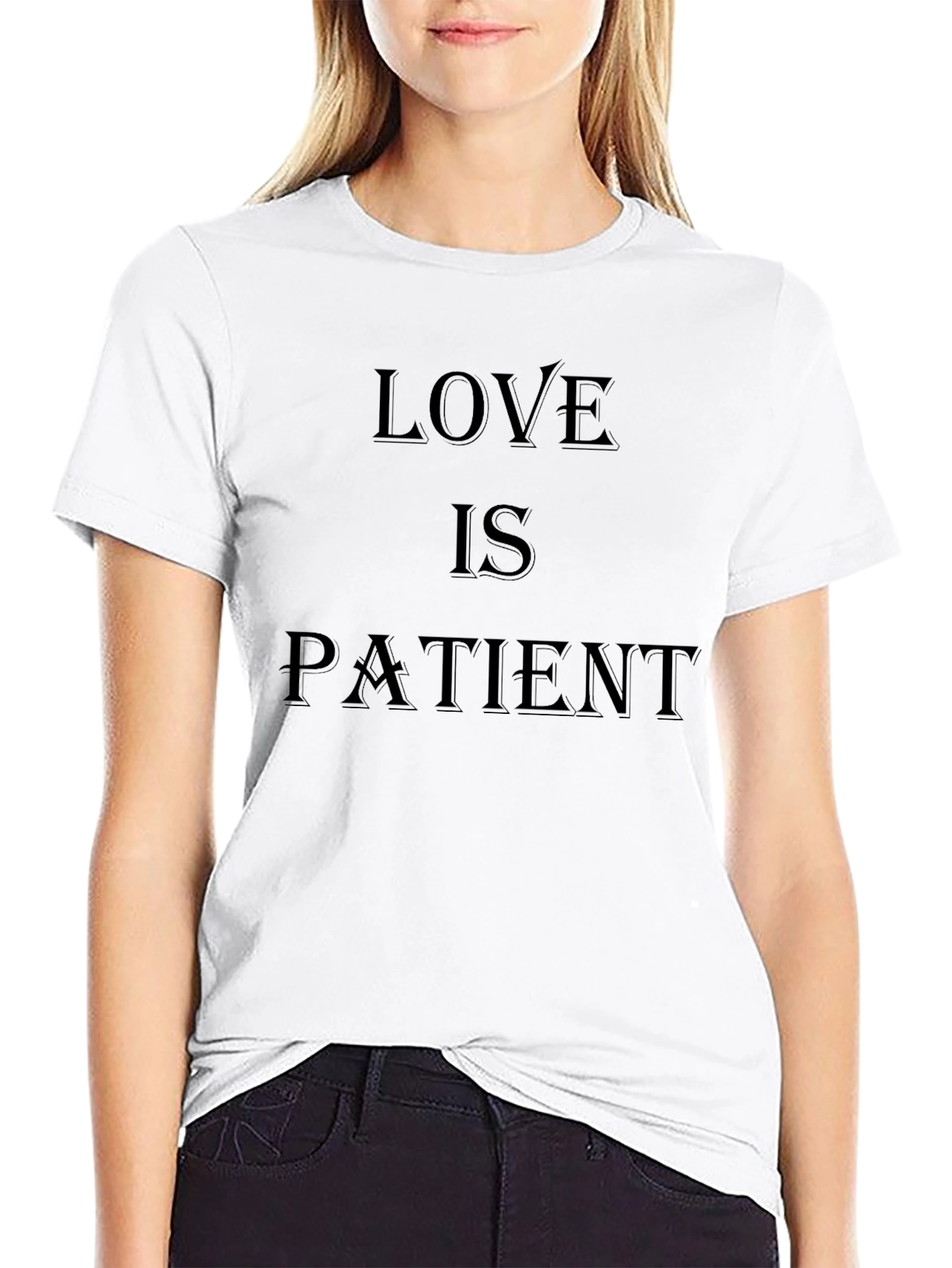 Love Is Patient Black Graphic Tee