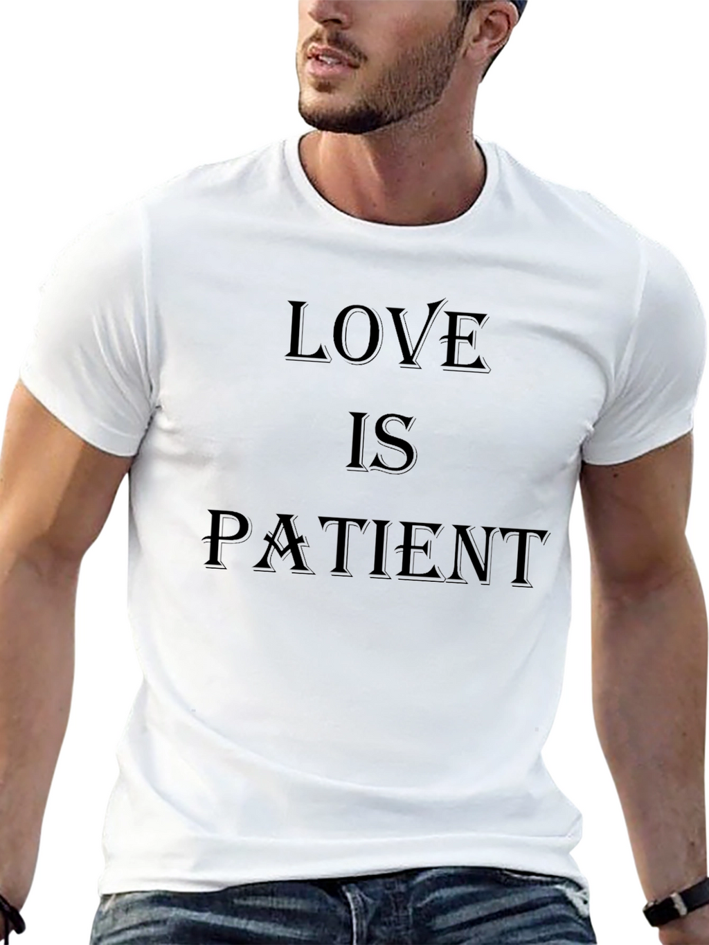 Love Is Patient Black Graphic Tee