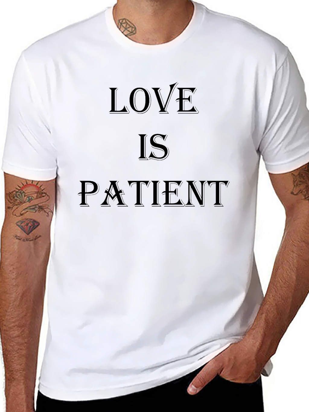 Love Is Patient Black Graphic Tee