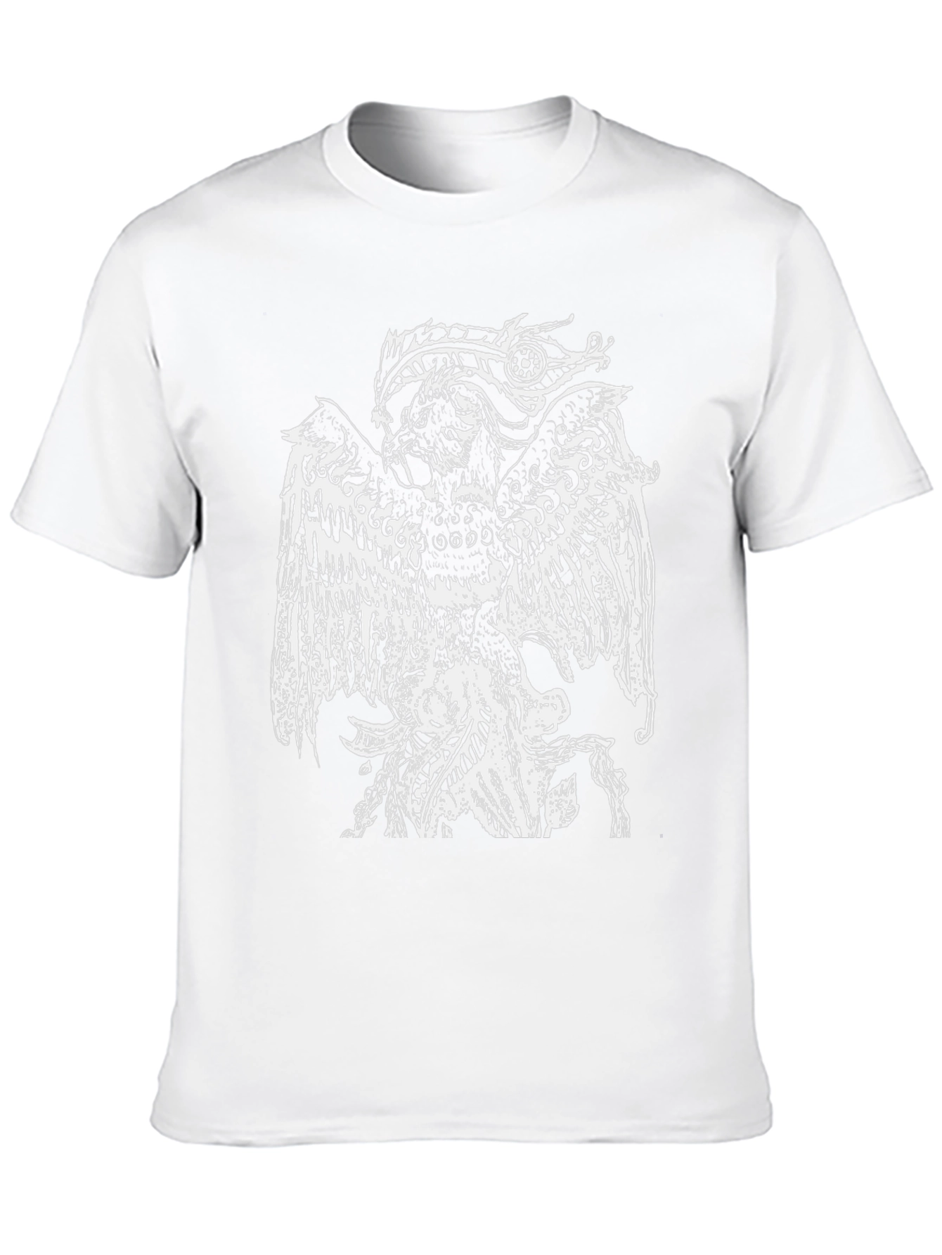Black T-Shirt with White Griffin Design