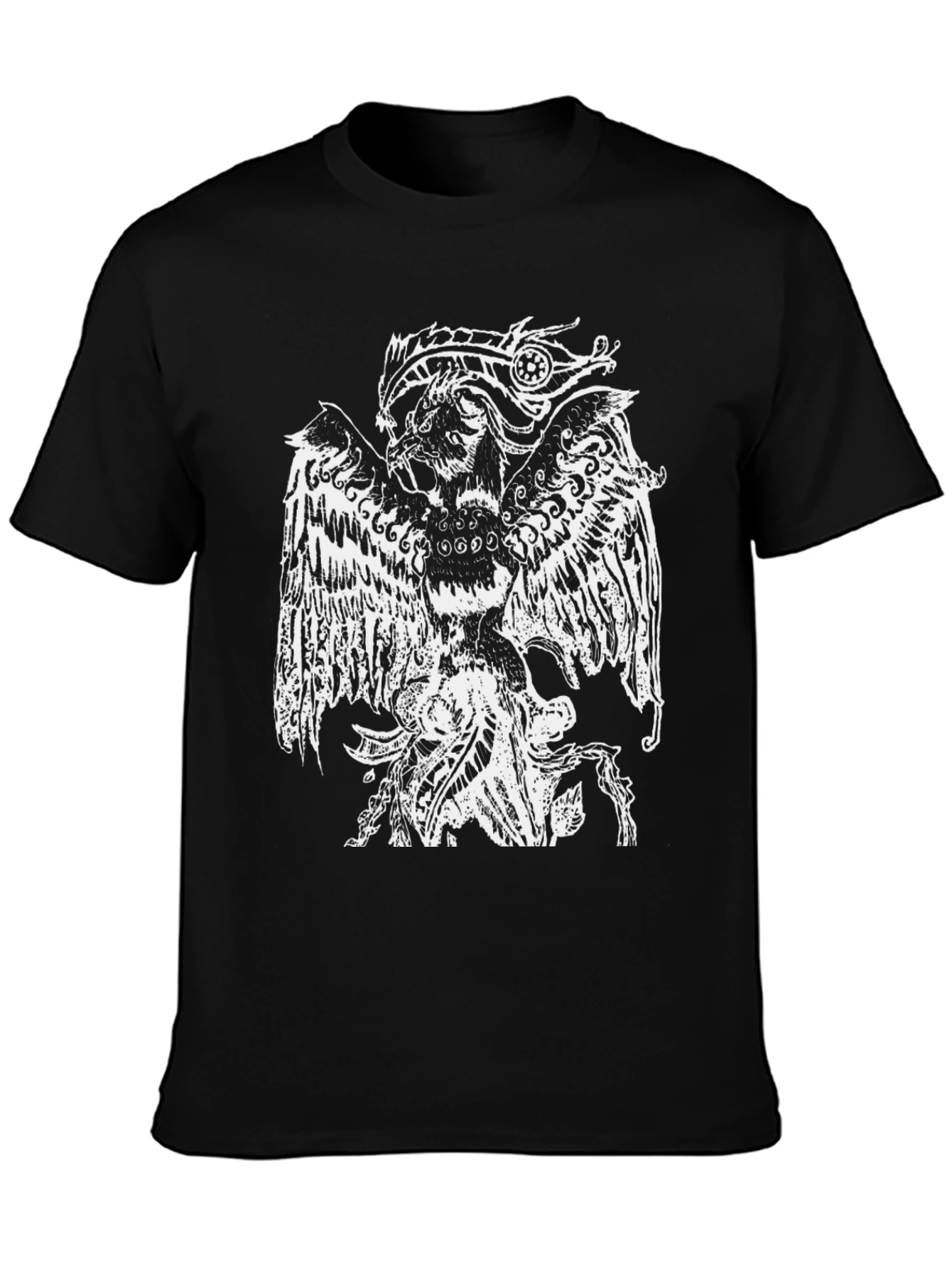 Black T-Shirt with White Griffin Design