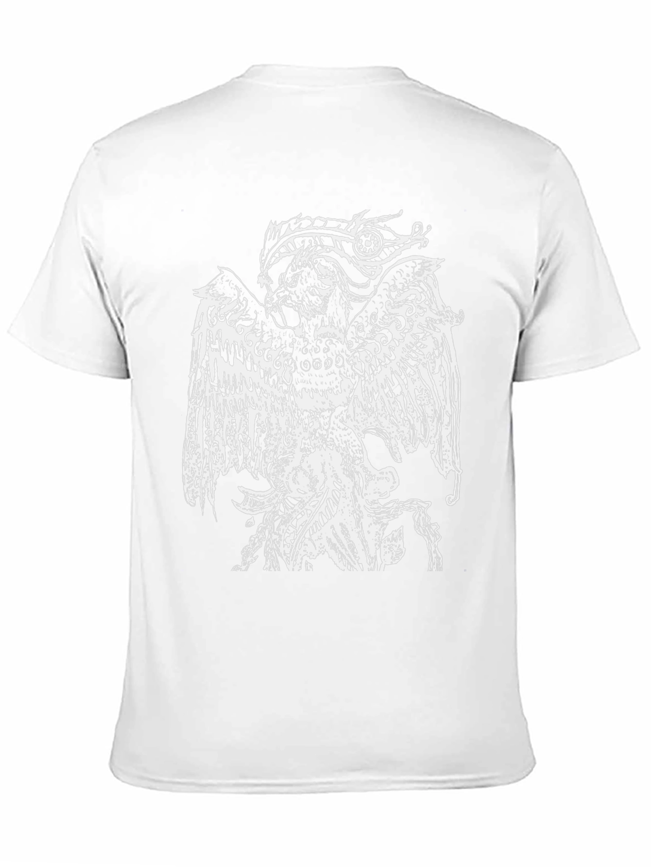 Black T-Shirt with White Griffin Design
