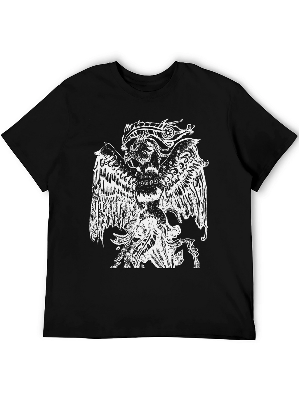Black T-Shirt with White Griffin Design