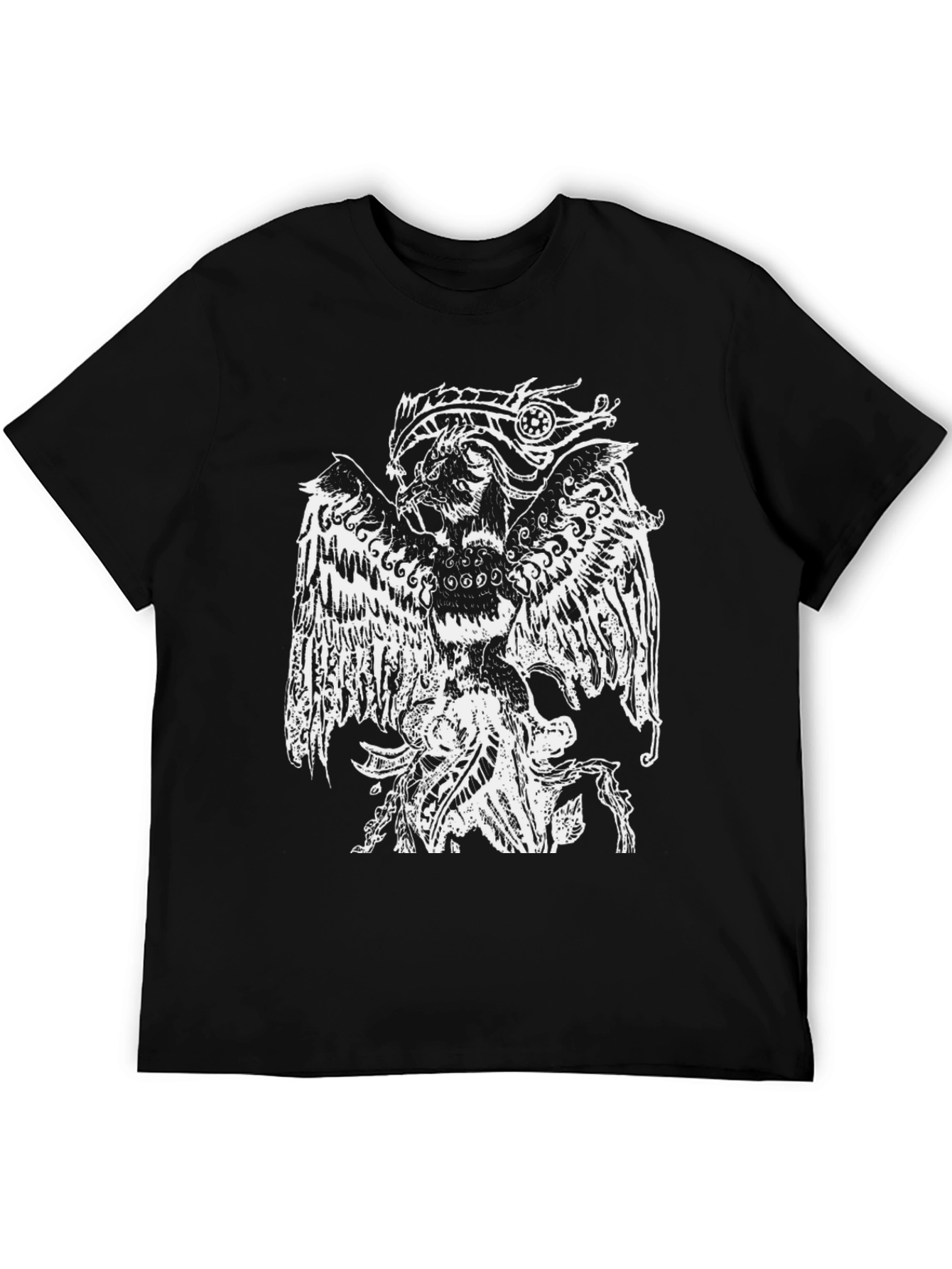 Black T-Shirt with White Griffin Design