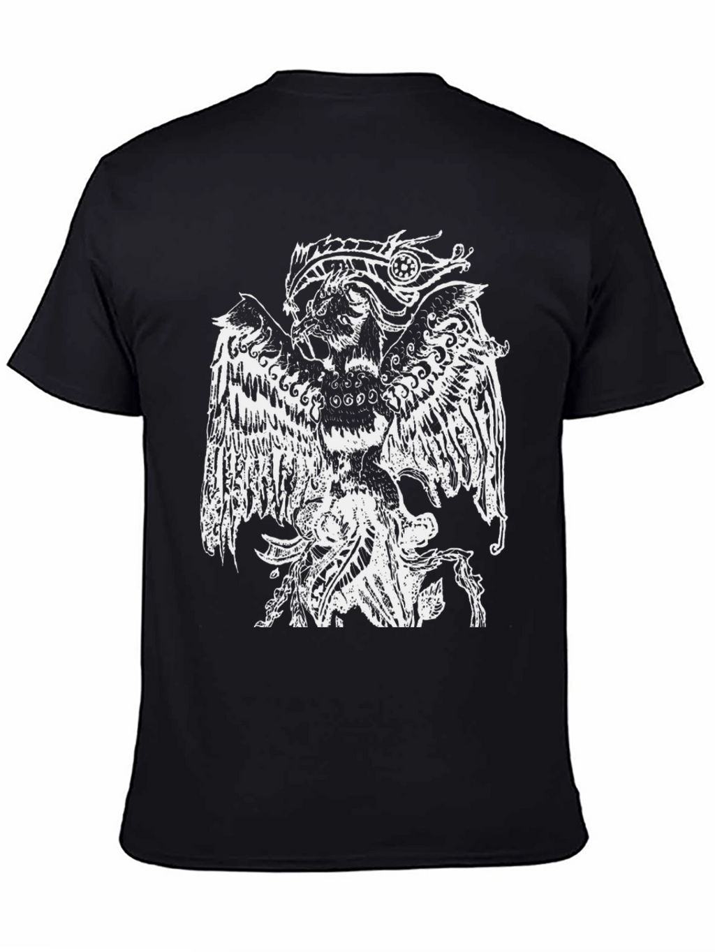 Black T-Shirt with White Griffin Design