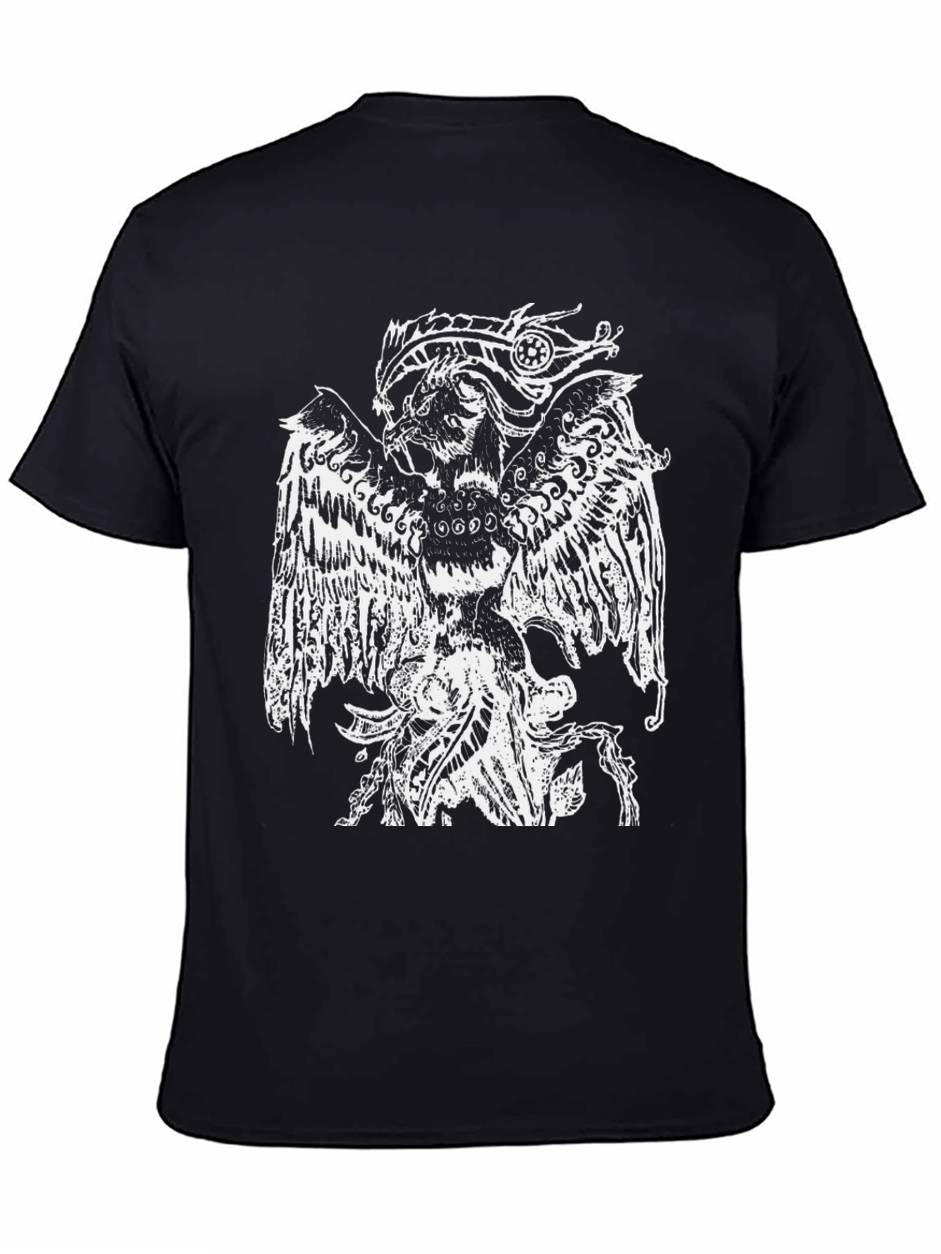 Black T-Shirt with White Griffin Design