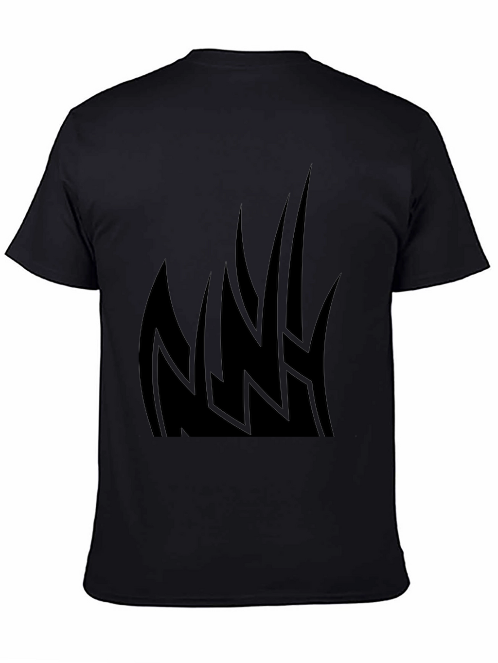 Mens Black Graphic Tee - Tribal Flames Design