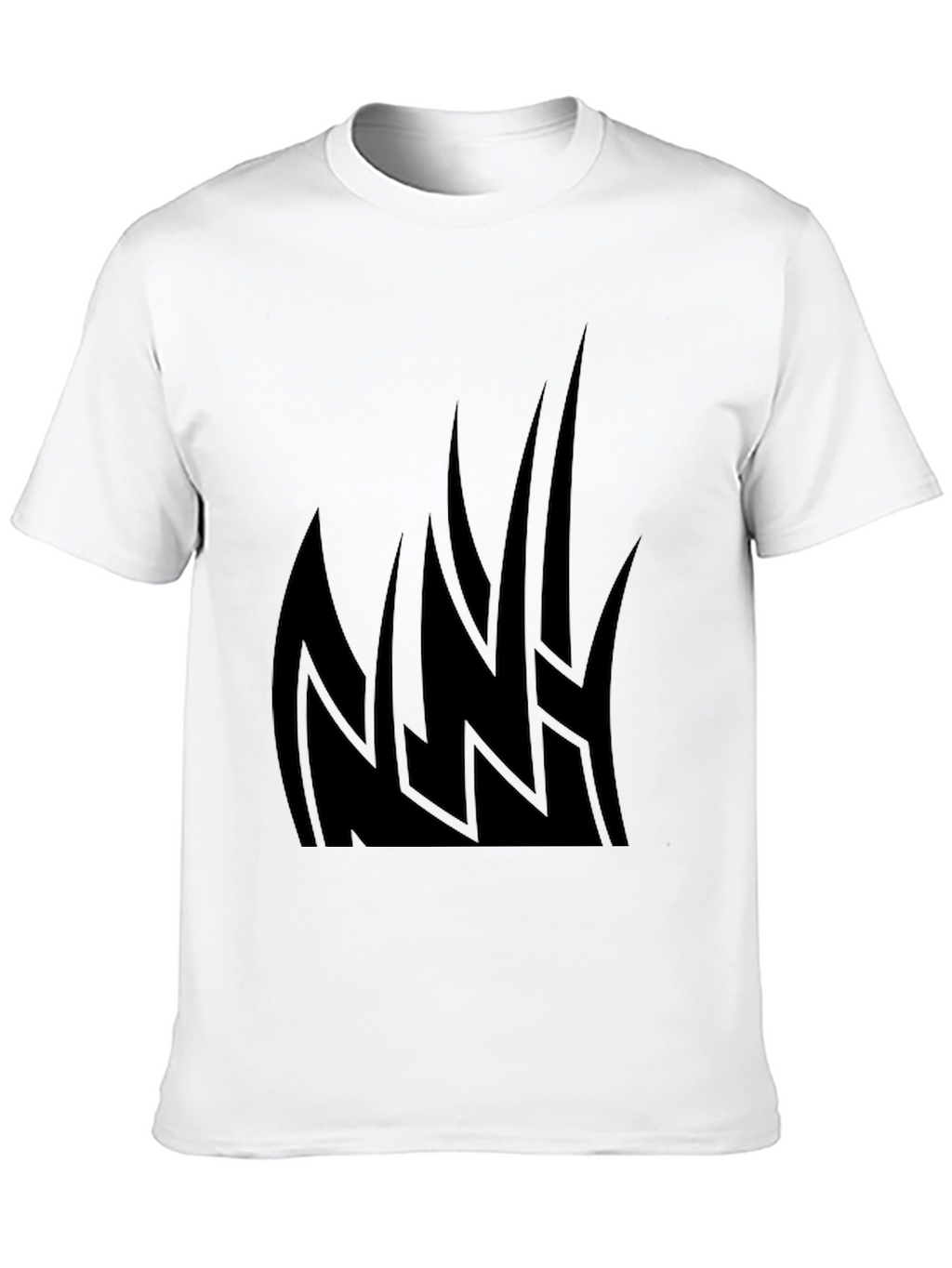Mens Black Graphic Tee - Tribal Flames Design