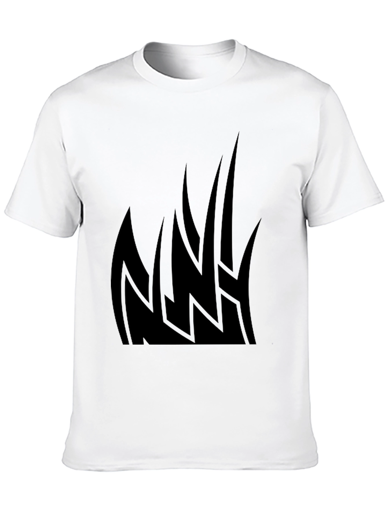 Mens Black Graphic Tee - Tribal Flames Design